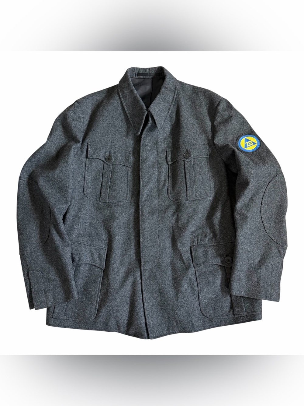 VTG 1960s West Germany BUND ZB Civil Defense Gray Wool Field Coat Jacket 58 XL